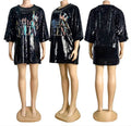 Glamorous Sequin Graphic T-Shirt Dress