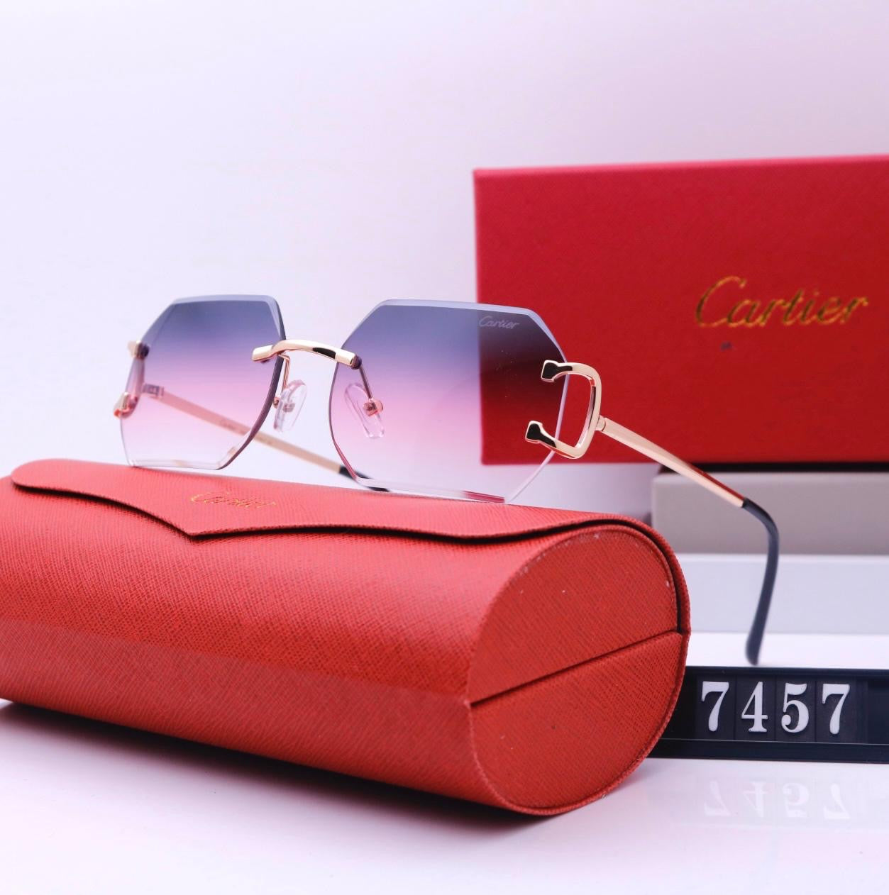 Luxury Red Sunglasses & Case Set