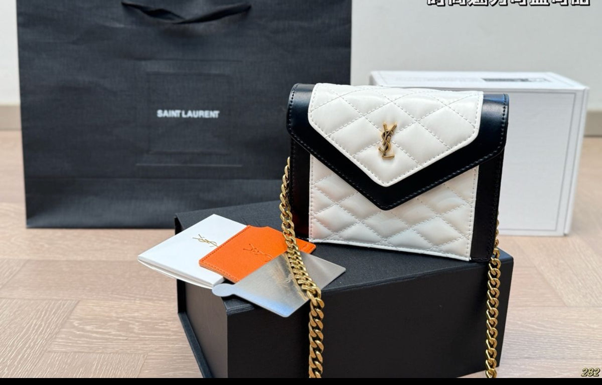 White Quilted Chain Shoulder Bag