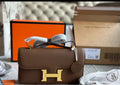 Structured Brown Shoulder Bag with Buckle