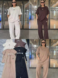 Chic Designer-Inspired Two-Piece Tracksuit Set