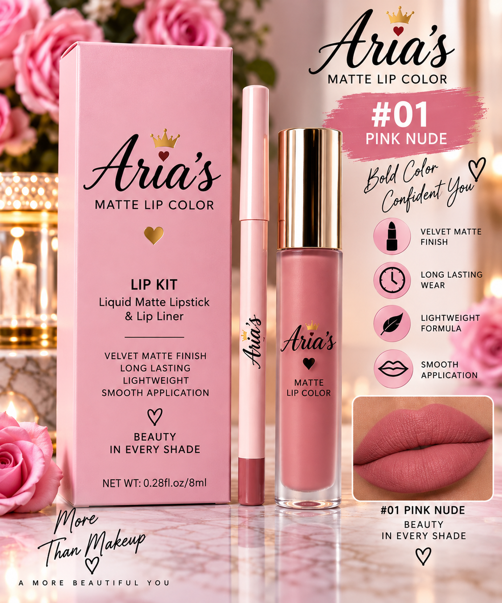 Aria’s Matte Collection – Matte Lipstick & Lip Liner Set