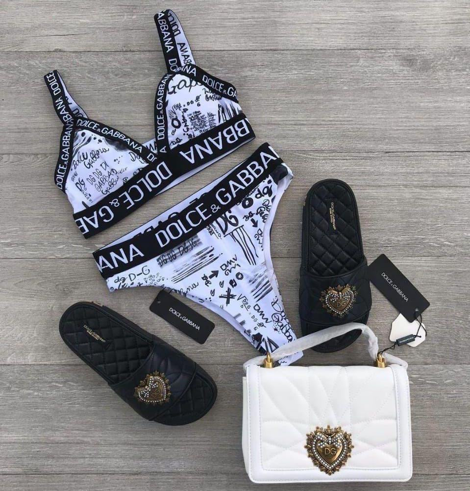Elegant Baroque Print Swimwear Set