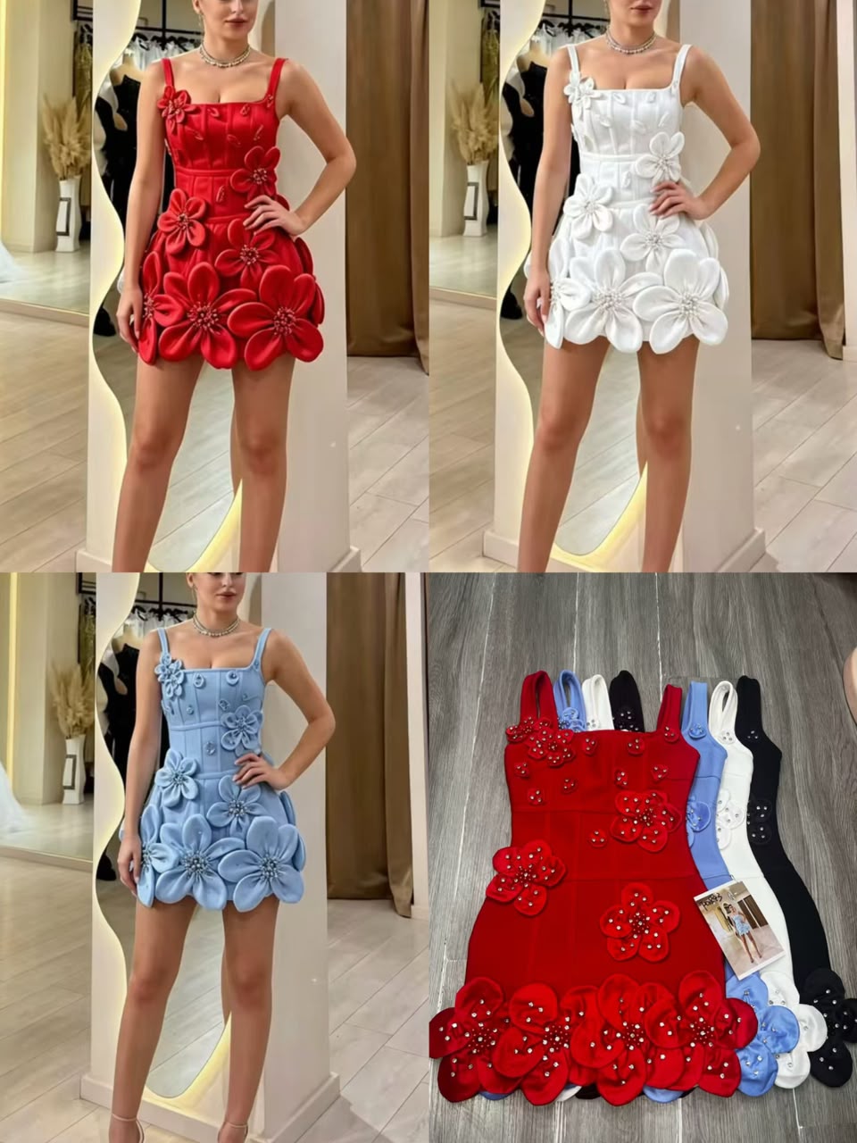 Women’s 3D Floral Lace Mini Dress