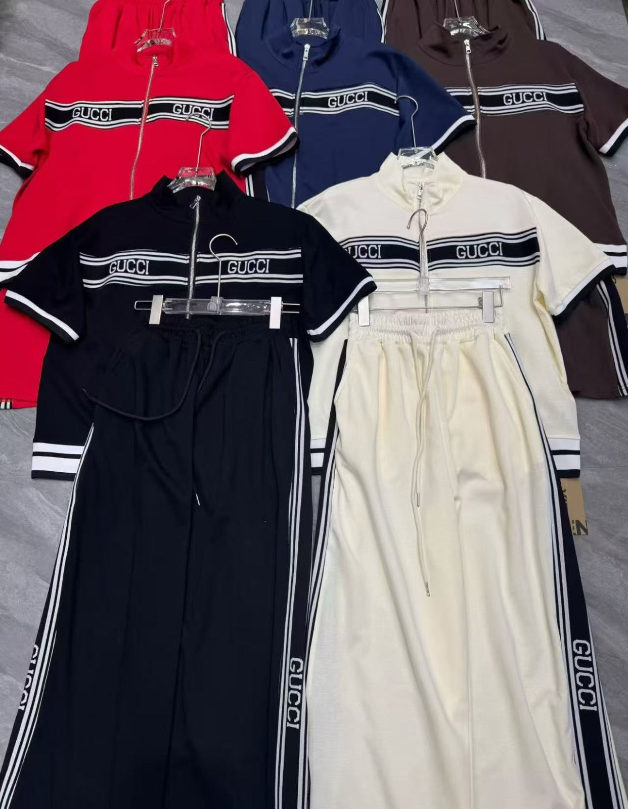 Chic Designer-Inspired Two-Piece Tracksuit Set