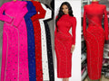 Women’s Rhinestone Long Sleeve Midi Dress
