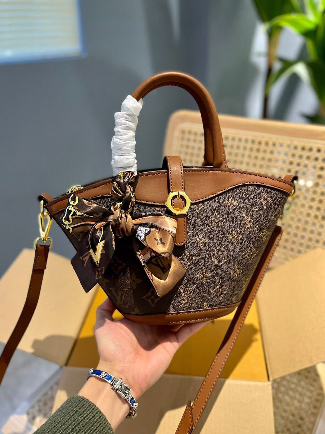 Monogram Handbag with Chain Strap