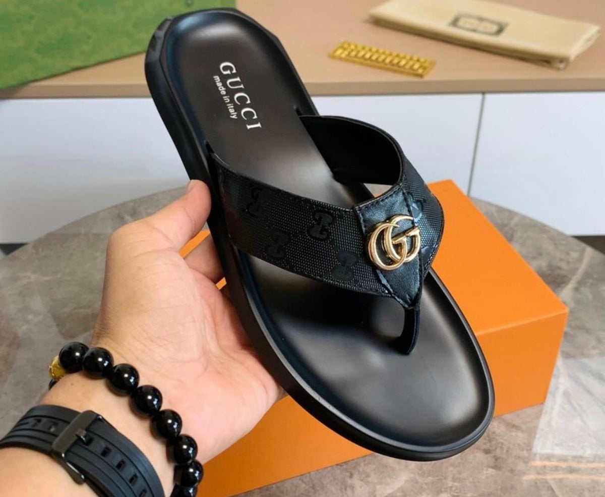 Women’s Black Slip-On Thong Sandals